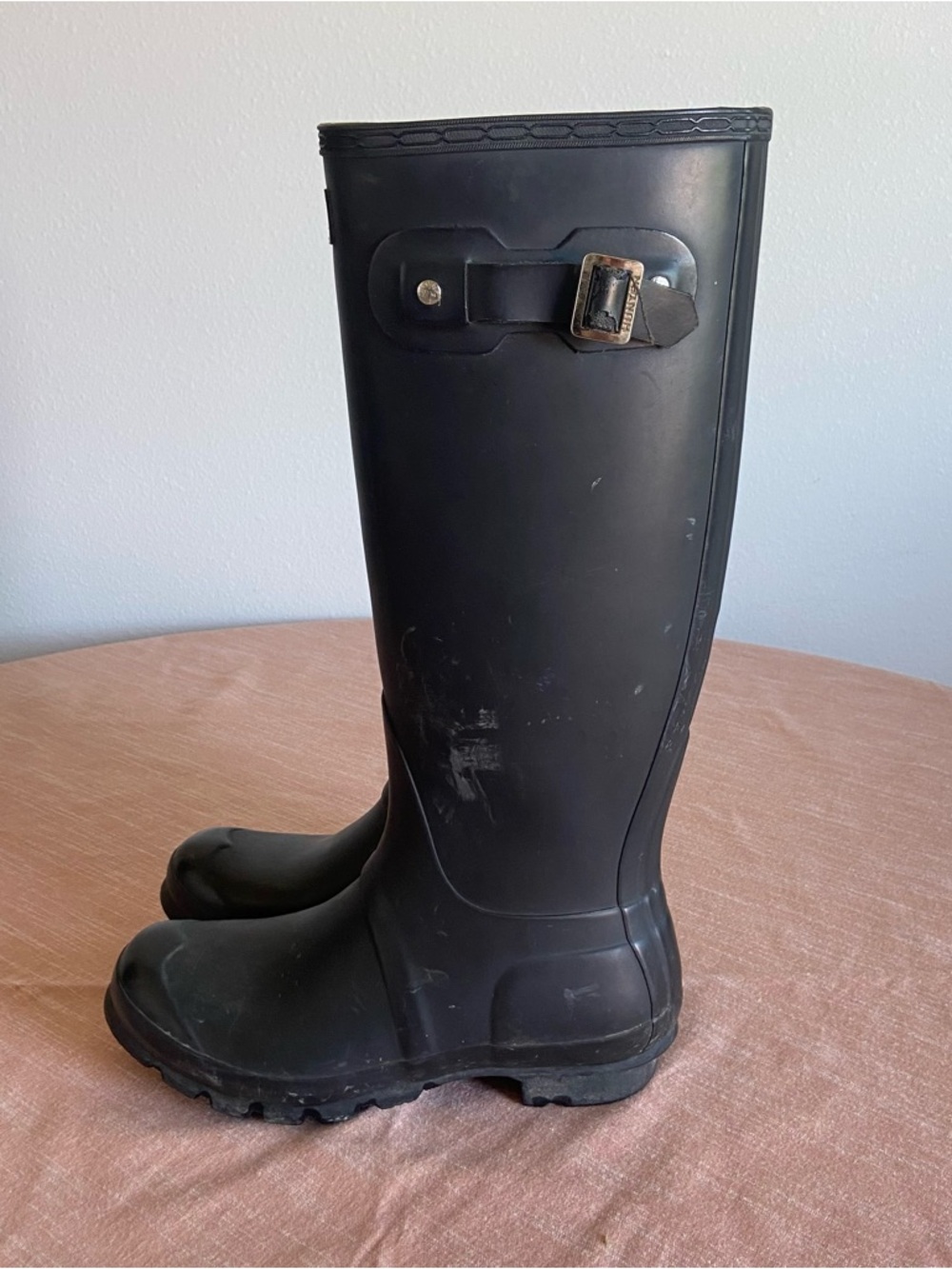 Original Hunter Rain Boot Tall Matte Black Womens Size 8 - Picture 9 of 13